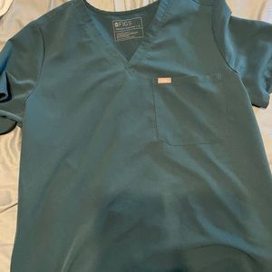 Figs Catarina Scrub top in Caribbean Blue